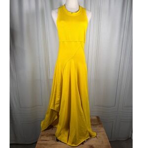 Women’s Yellow Maxi Dress - Sleek Sleeveless Elegant Design